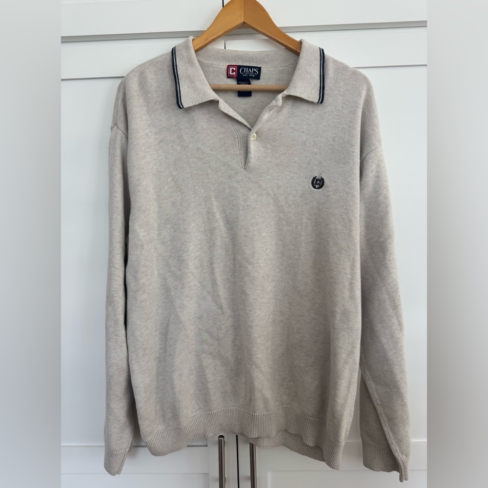 Chaps Light Tan Cotton Sweater Mens XL
